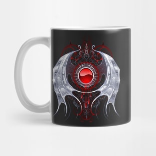 Round banner with silver wings ( Vampire wings ) Mug